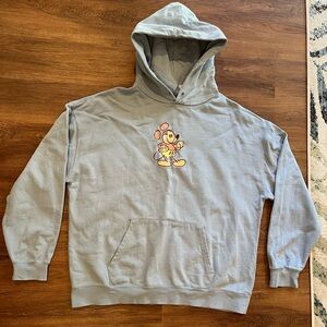 DISNEY MICKEY MOUSE Embroidered Blue Sweatshirt Hoodie Unisex Size 3XL